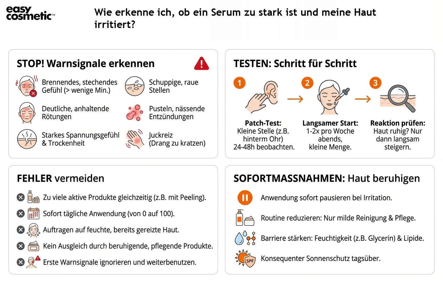 Wie erkenne ich, ob ein Serum zu stark ist und meine Haut irritiert?