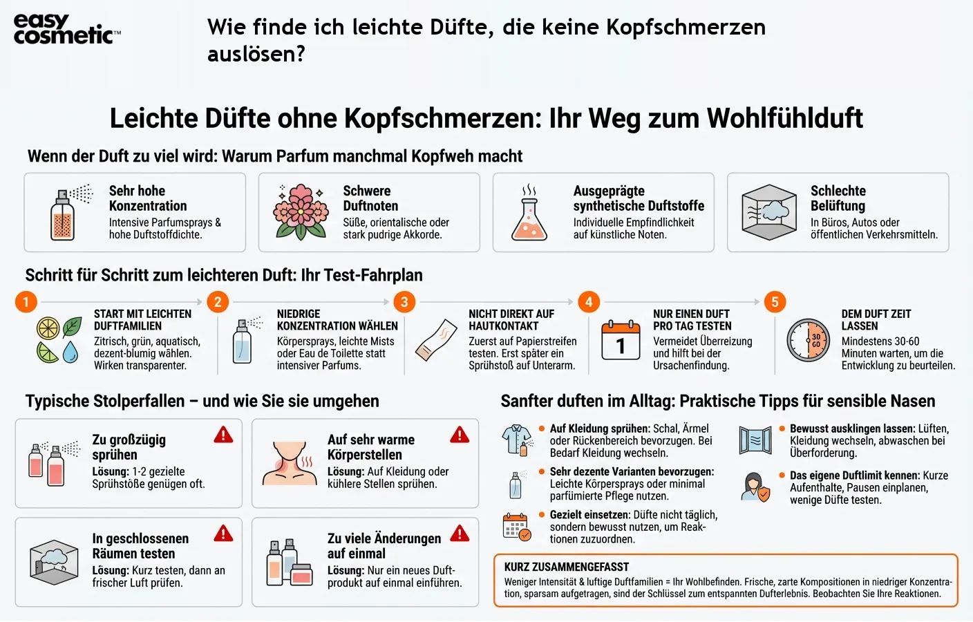 Wie finde ich leichte Düfte, die keine Kopfschmerzen auslösen?