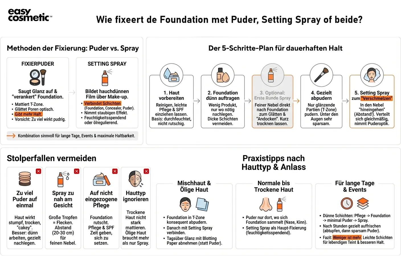 Wie fixiere ich Foundation richtig – mit Puder, Setting Spray oder beidem?