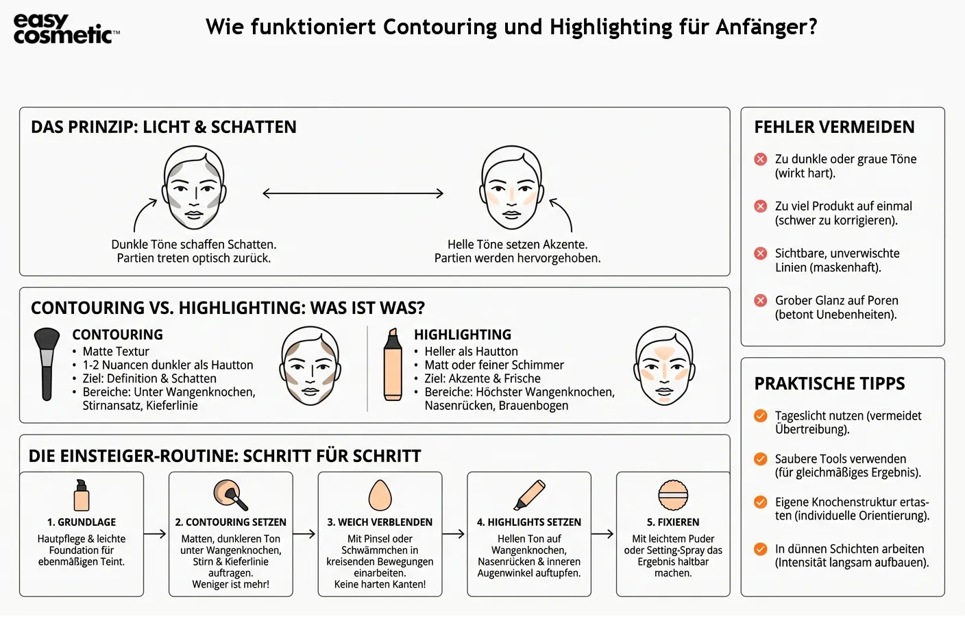 Wie funktioniert Contouring und Highlighting für Anfänger?
