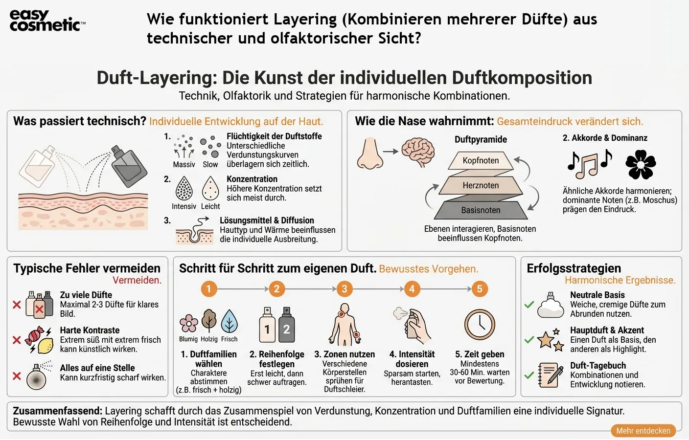 Wie funktioniert Layering (Kombinieren mehrerer Düfte) aus technischer und olfaktorischer Sicht?