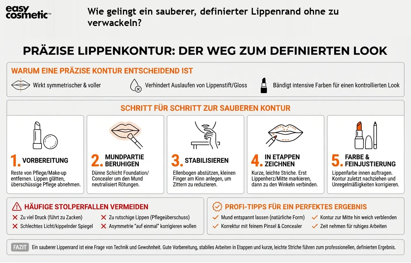 Wie gelingt ein sauberer, definierter Lippenrand ohne zu verwackeln?