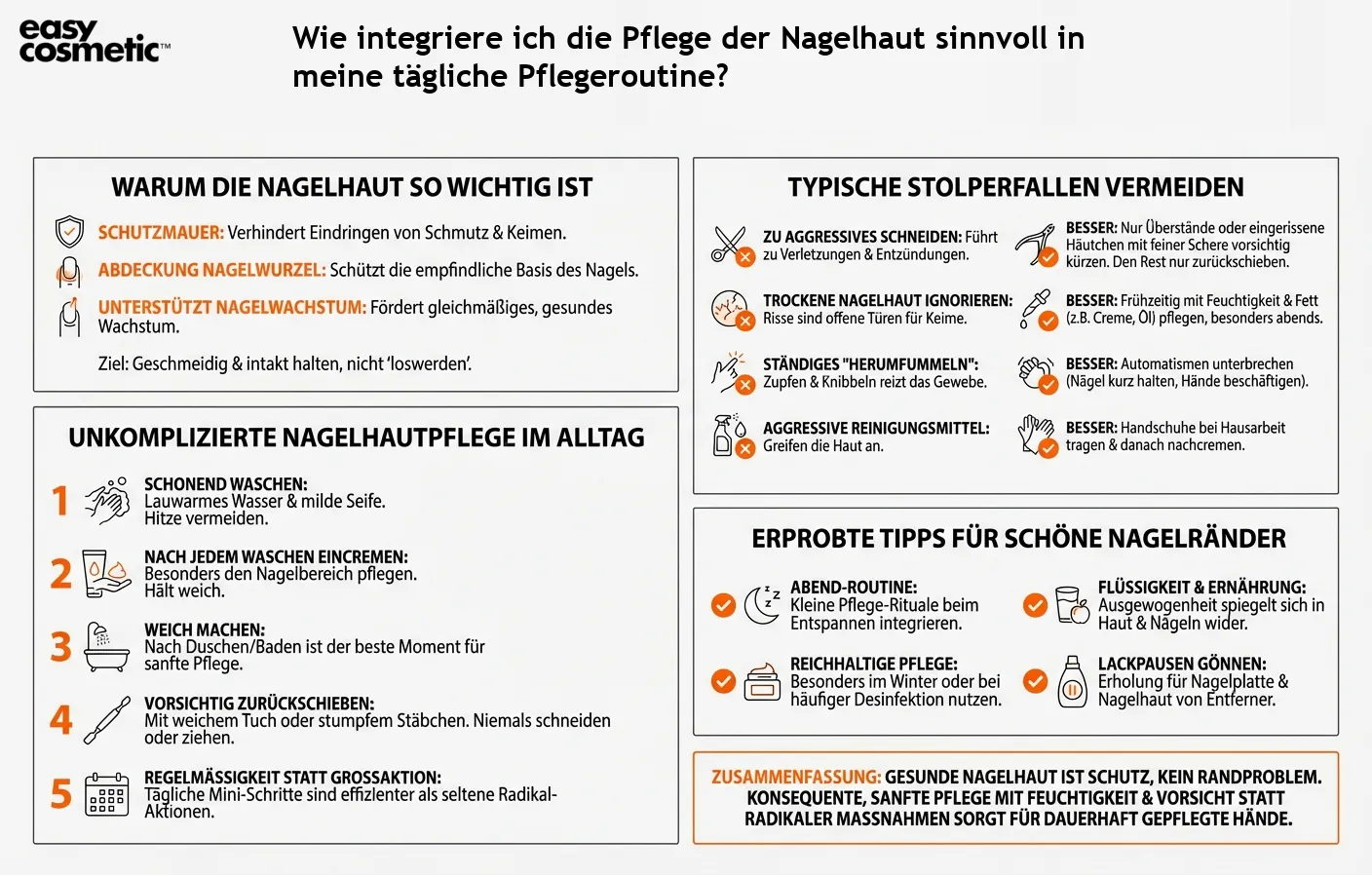 Wie integriere ich die Pflege der Nagelhaut sinnvoll in meine tägliche Pflegeroutine?