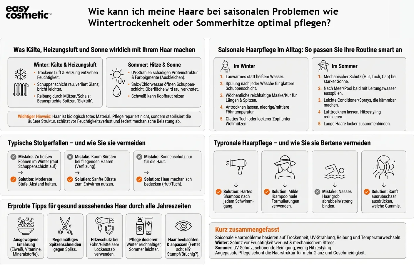 Wie kann ich meine Haare bei saisonalen Problemen wie Wintertrockenheit oder Sommerhitze optimal pflegen?