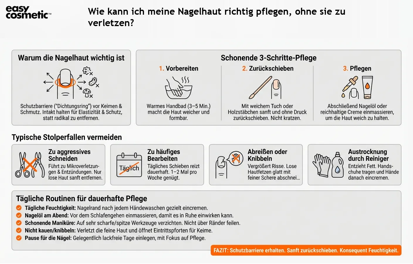 Wie kann ich meine Nagelhaut richtig pflegen, ohne sie zu verletzen?