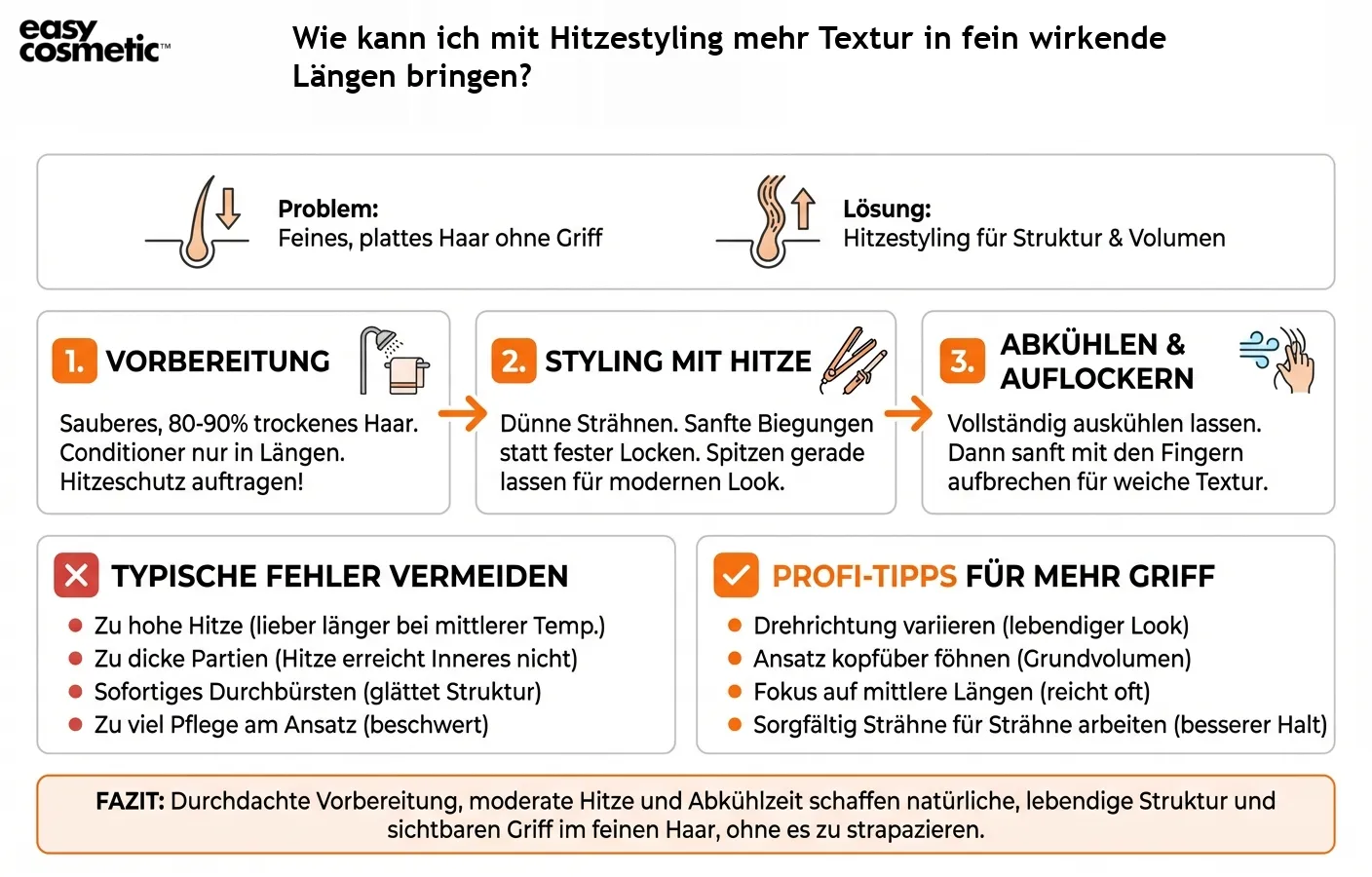 Wie kann ich mit Hitzestyling mehr Textur in fein wirkende Längen bringen?