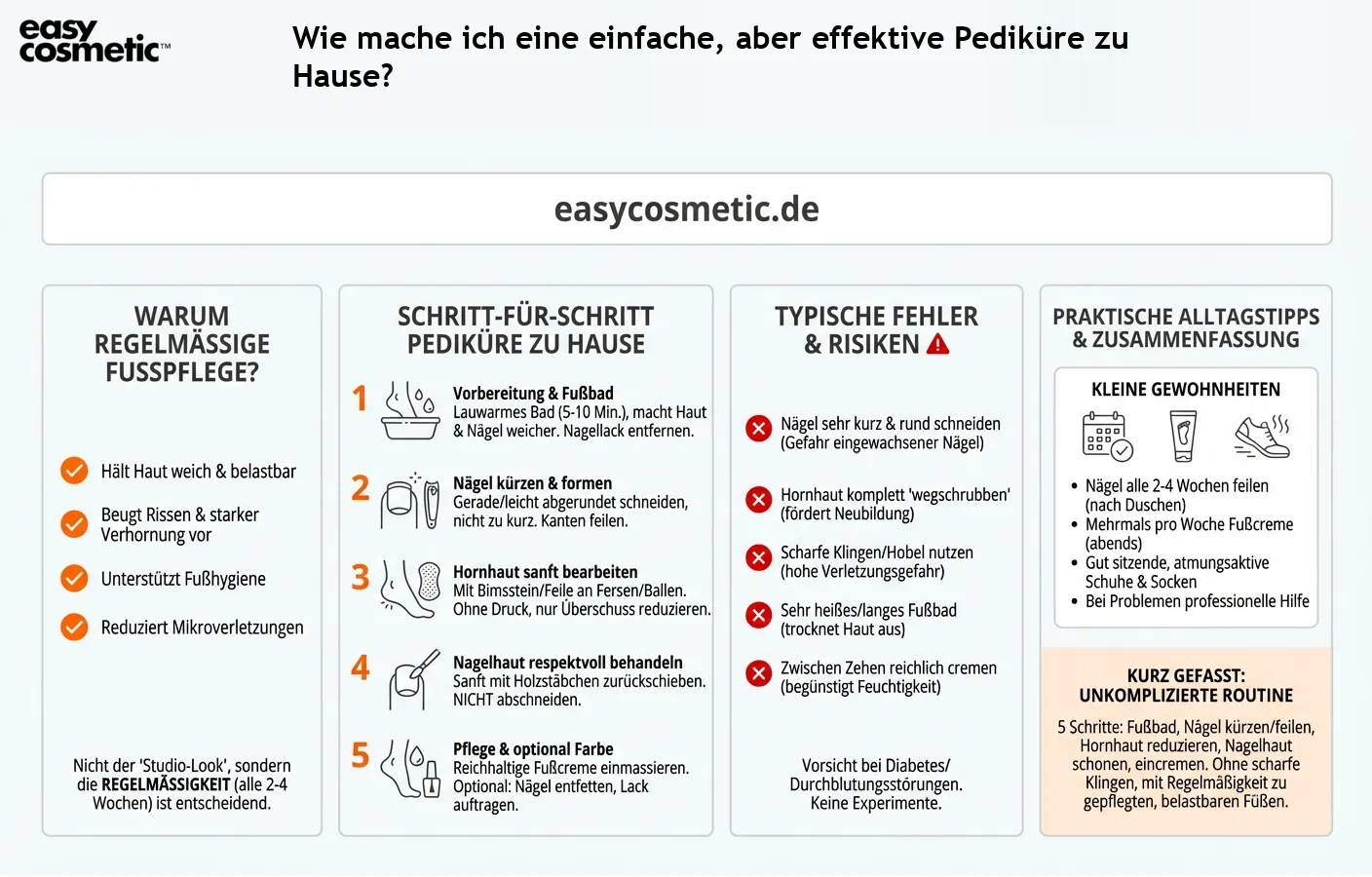 Wie mache ich eine einfache, aber effektive Pediküre zu Hause?