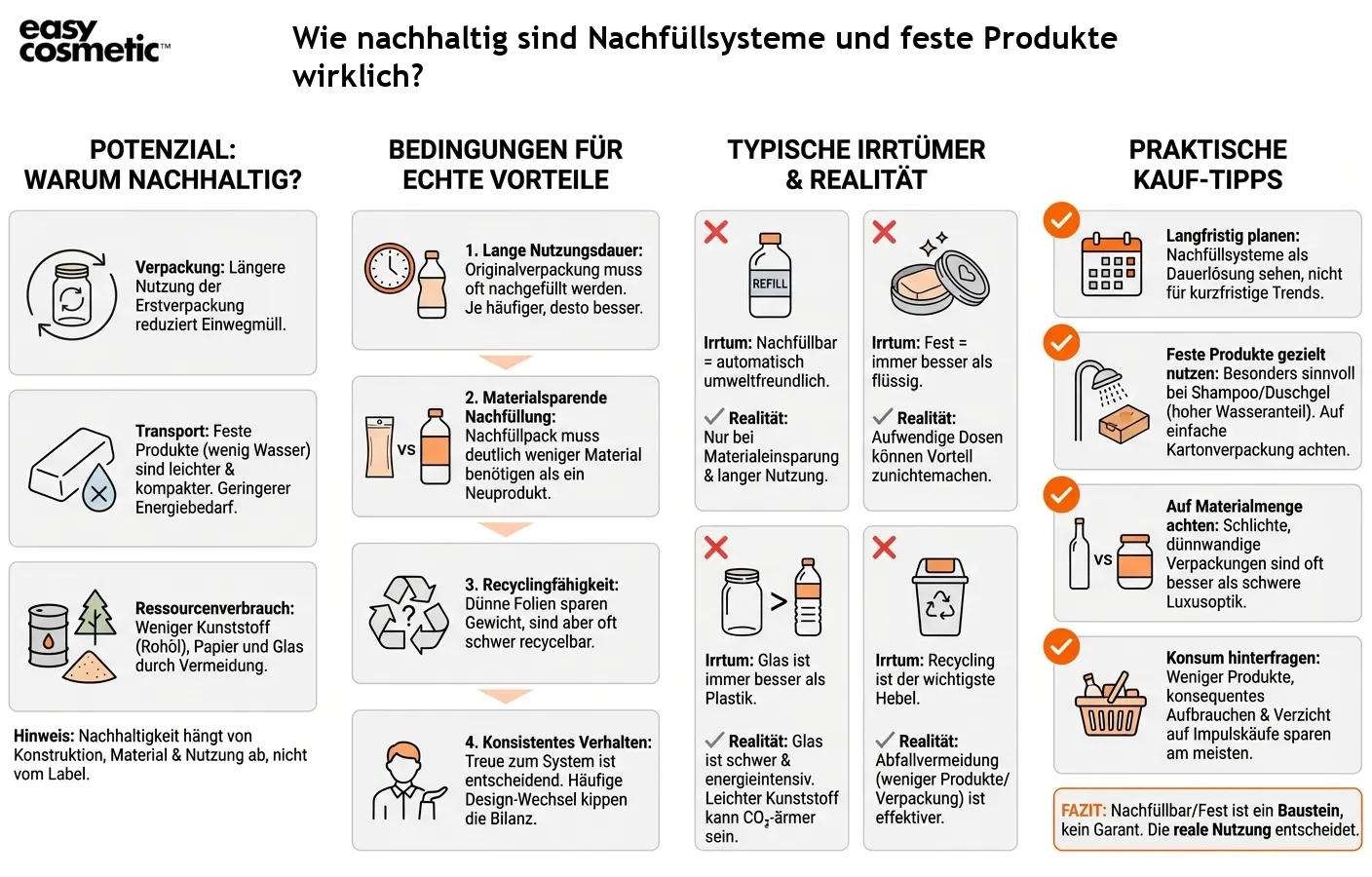 Wie nachhaltig sind Nachfüllsysteme und feste Produkte wirklich?