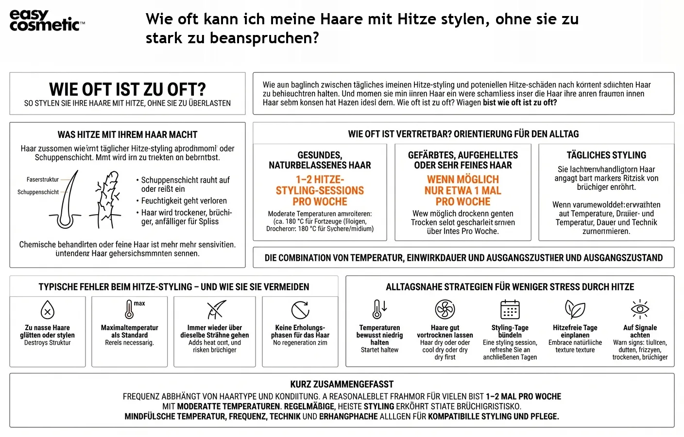 Wie oft kann ich meine Haare mit Hitze stylen, ohne sie zu stark zu beanspruchen?