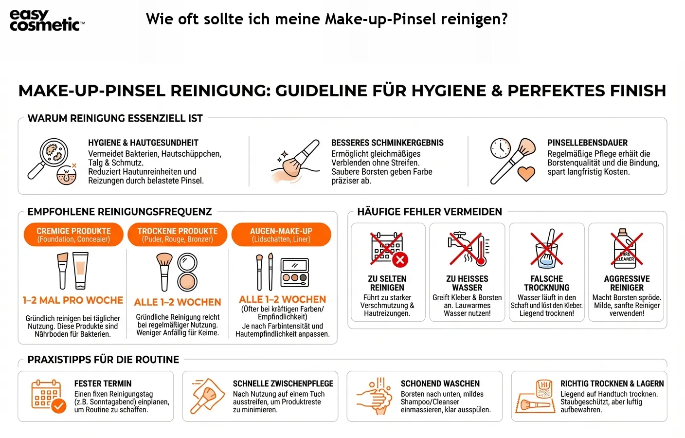 Wie oft sollte ich meine Make-up-Pinsel reinigen?