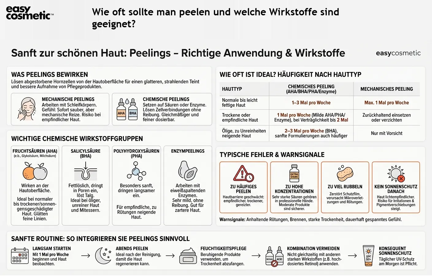 Wie oft sollte man peelen und welche Wirkstoffe sind geeignet?