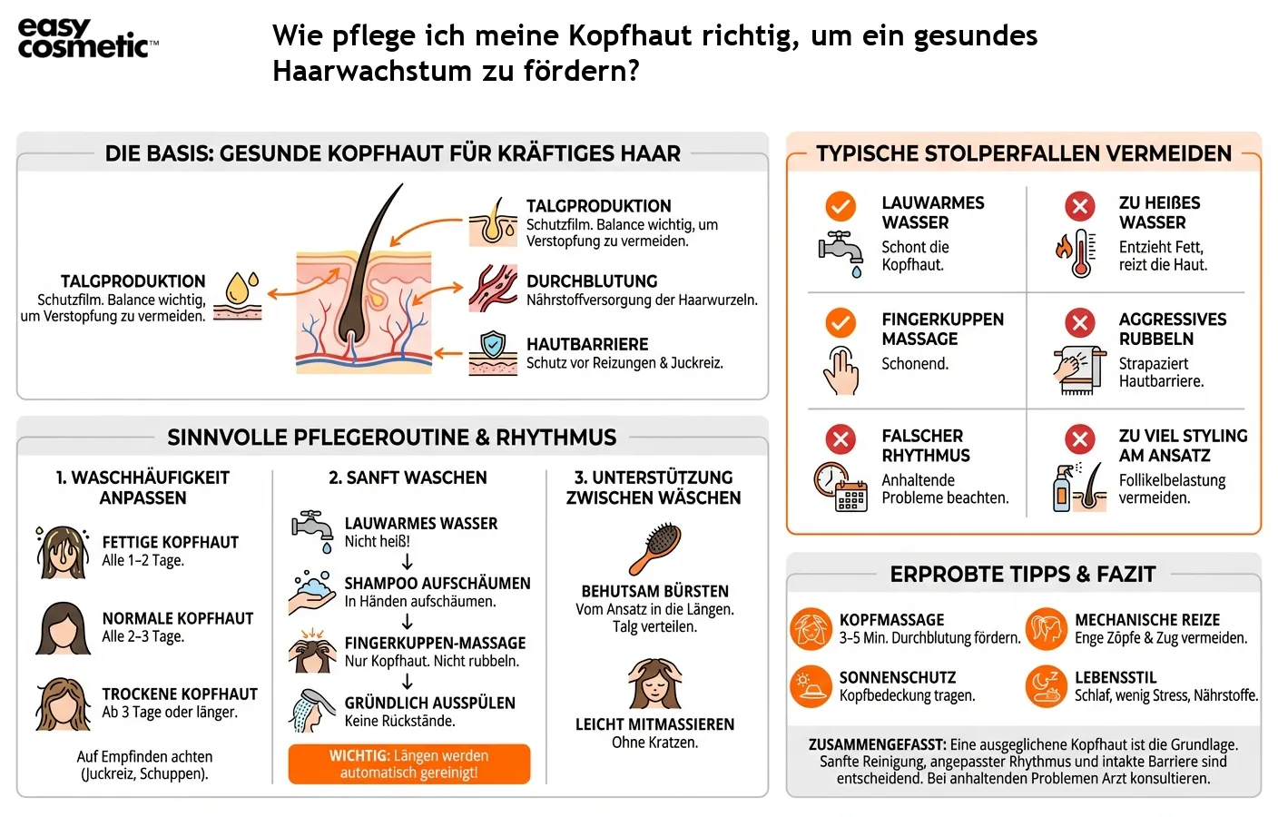 Wie pflege ich meine Kopfhaut richtig, um ein gesundes Haarwachstum zu fördern?