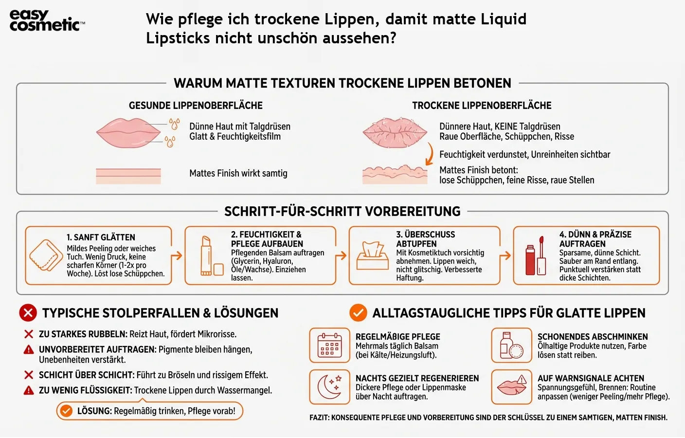 Wie pflege ich trockene Lippen, damit matte Liquid Lipsticks nicht unschön aussehen?