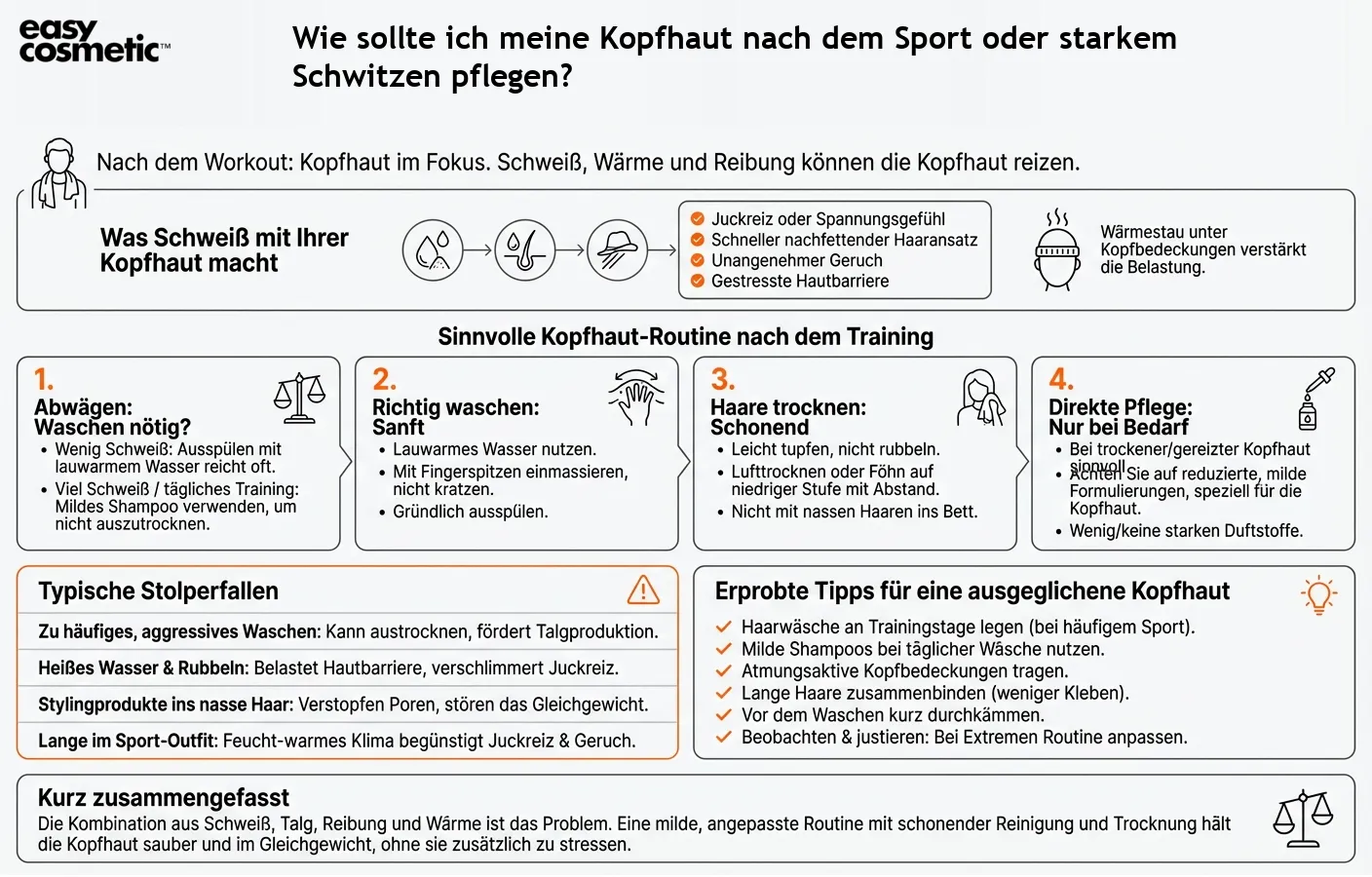 Wie sollte ich meine Kopfhaut nach dem Sport oder starkem Schwitzen pflegen?