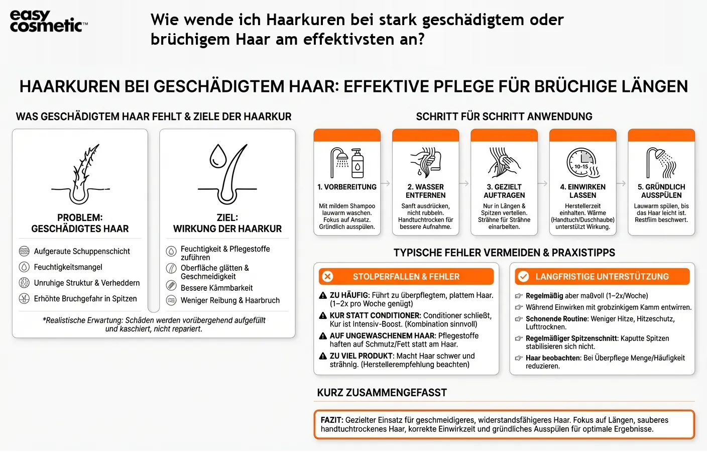 Wie wende ich Haarkuren bei stark geschädigtem oder brüchigem Haar am effektivsten an?