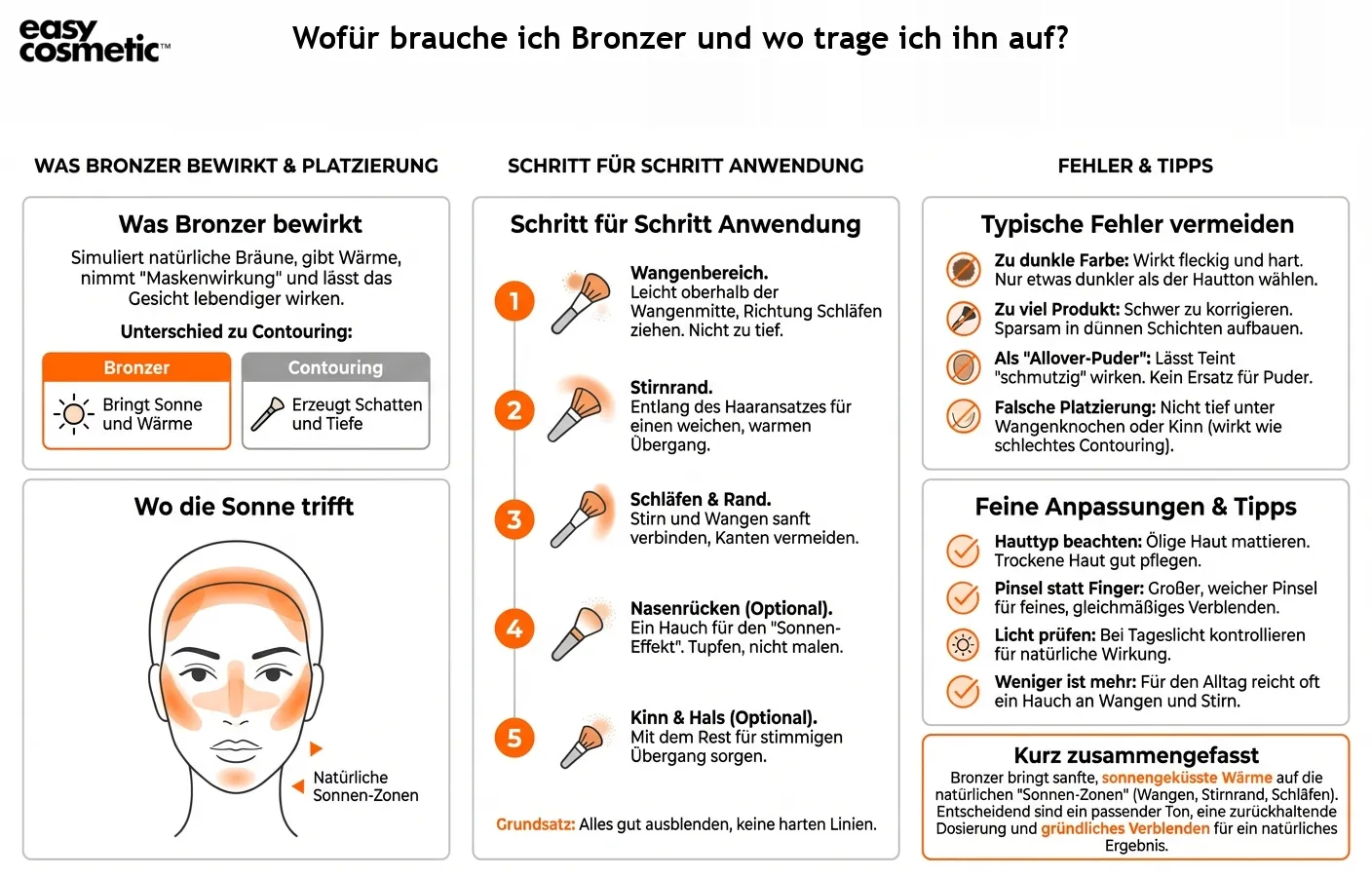 Wofür brauche ich Bronzer und wo trage ich ihn auf?
