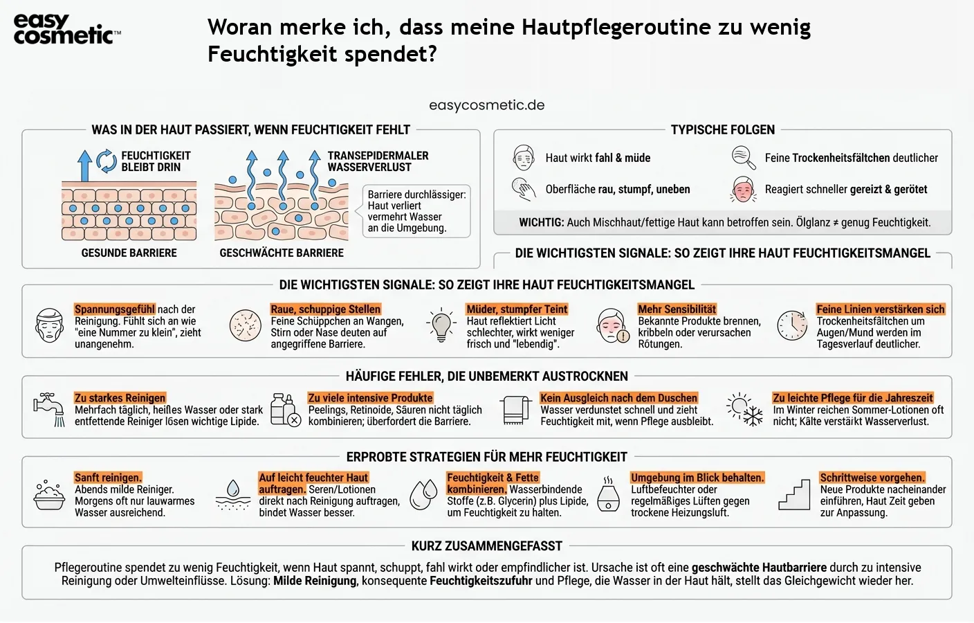 Woran merke ich, dass meine Hautpflegeroutine zu wenig Feuchtigkeit spendet?