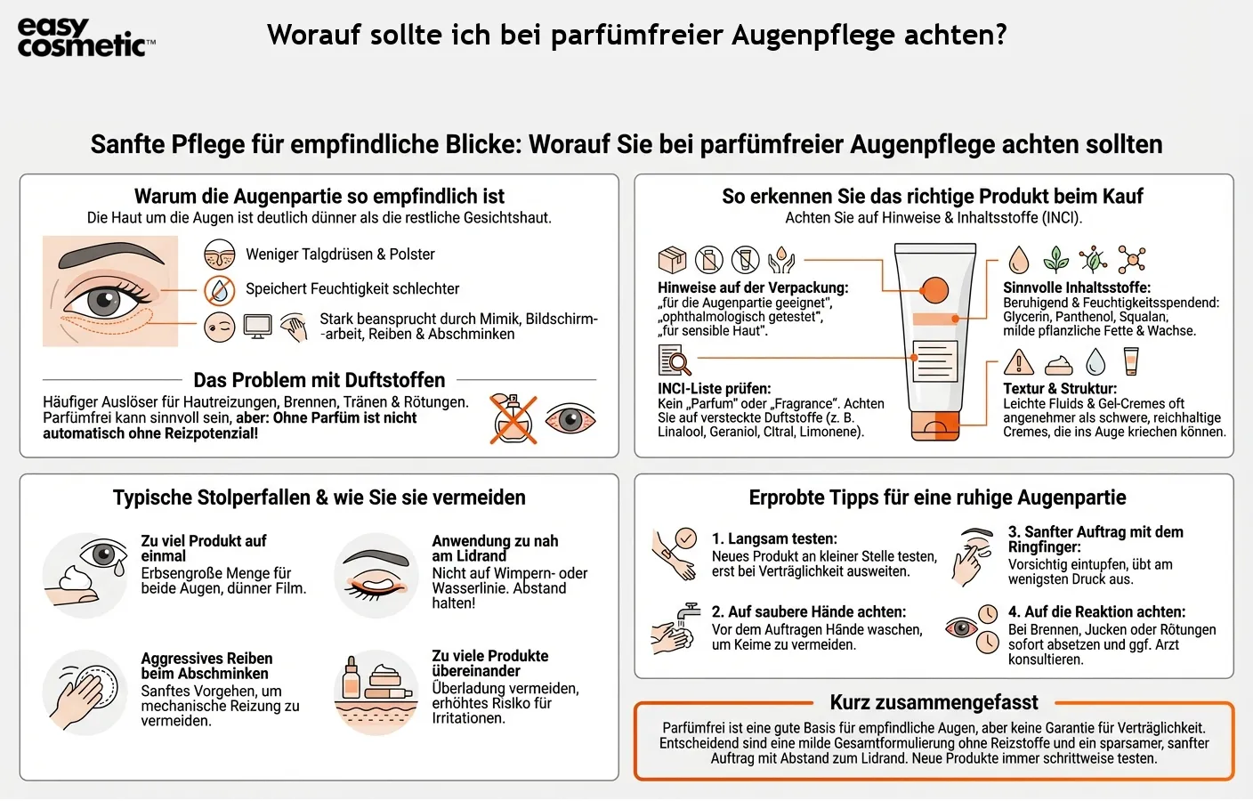 Worauf sollte ich bei parfümfreier Augenpflege achten?